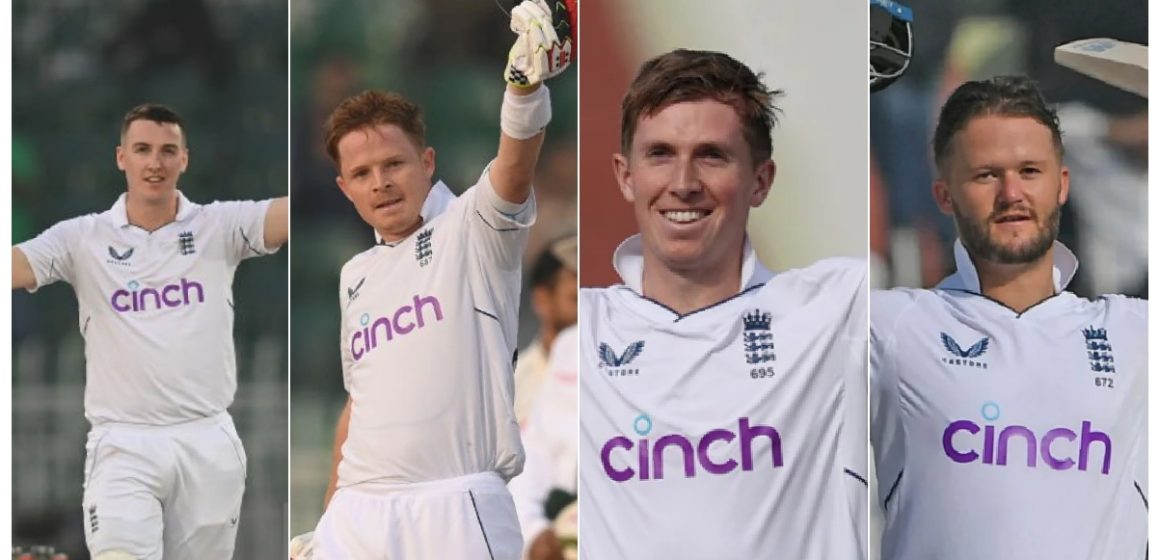 Four England batsmen slammed centuries on day one as records tumble in Pakistan