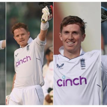 Four England batsmen slammed centuries on day one as records tumble in Pakistan