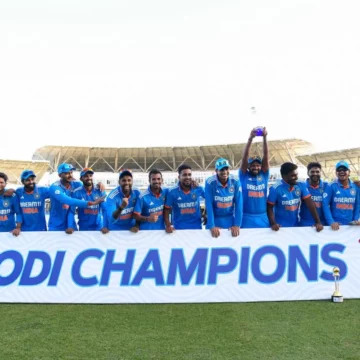 India secures 2-1 ODI series win after dominant 200-run victory over West Indies